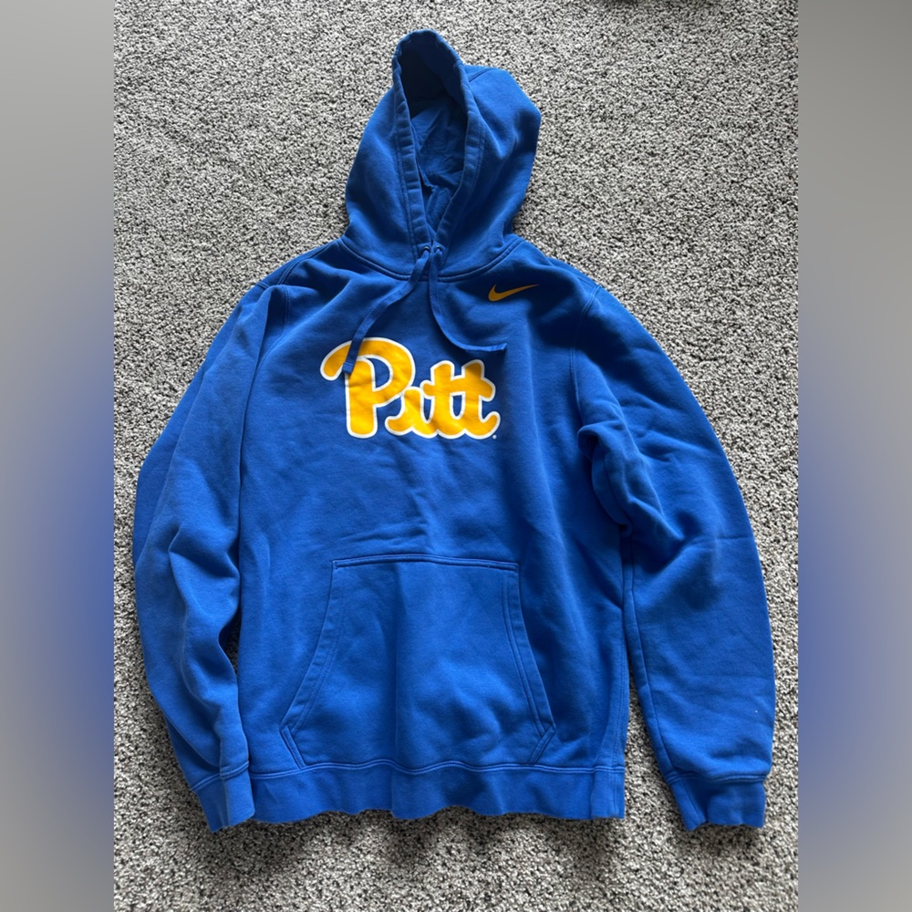Nike Blue Hoodie with Yellow Pitt Logo